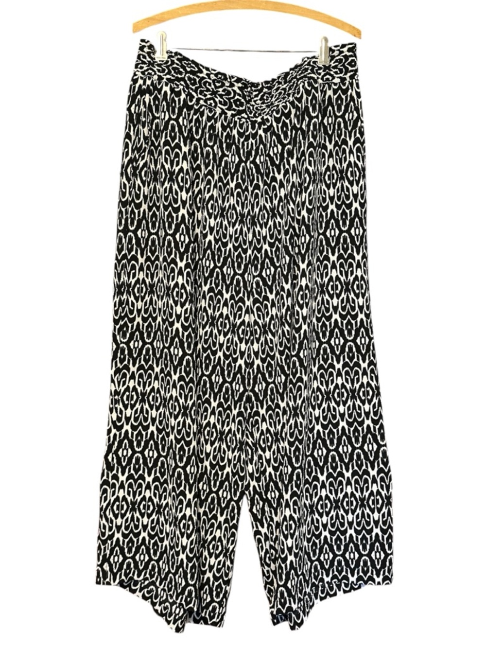 Rose & Olive Wide Leg Black & White Patterned Pants SZ 2x